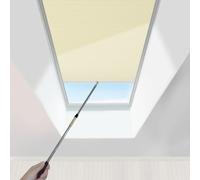 TIPIACE Manual Skylight Roof Window Cellular Honeycomb Half Blackout Waterproof Fabric Curtain Blinds for Skylight (Beige 93020B)