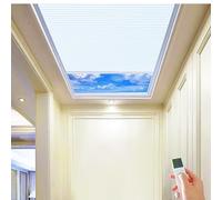 TIPIACE New Upgrade Rechargeable Motorized Skylight Blinds Full Blackout Fabric Cellular Honeycomb Shades Suitable for Roof Inclined Plane Room Windows (Pure White 93021A)