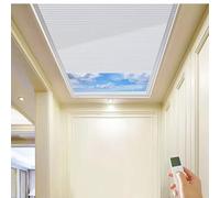 TIPIACE New Upgrade Rechargeable Motorized Skylight Blinds Half Blackout Fabric Cellular Honeycomb Shades Suitable for Roof Inclined Plane Room Windows (Light Grey 93020D)
