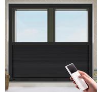 TIPIACE Smart Bottom Up Honeycomb Shades - WiFi Enabled Motorized Cellular Blinds Works with Alexa/Google Home Easy Install Blackout Honeycomb Blinds with Aluminum Frame Customize Size (Pure Black)