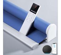 TIPIACE Smart Hard-Wired Motorized Blinds Full Blackout Thick Waterproof Fabric Shades for Home, Customized Size (Dark Blue)