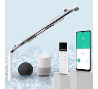 TIPIACE The Smart Curtains System of Motorized Curtain Track to Remote Control Ceiling Mount Electric Retractable Curtain Rail Work with Alexa Google Home (L 240-450cm,Tuya Wifi Motor)
