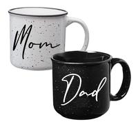 Tipit Drinkware Pregnancy Gift Est 2022 - New Mommy and Daddy Est 2022 11 oz Mug Set with"and So The Adventure Begins" Romper (0-3 Months) - Top Mom and Dad Gift Set - Baby Shower
