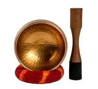 Tipitaka Tibetan Singing Bowl Set - Yoga and Meditation Sound Healing -for Stress Relief and Mindful Living -100% Hand-hammered in Nepal Sound Bowl for Meditation (Bronze 4 inch)