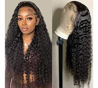Tipiuli Deep Wave Lace Front Wig Human Hair 13x4 HD Lace Transparent Curly Wig for Women Human Hair 180% Density No Glue