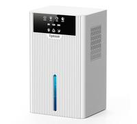 Tipkook Auto-Off Portable Dehumidifier for Bedroom with 2.4L Tank | Energy Saving High Efficiency, 3 Working Modes, 24H Timer, 10 Color LED Lights, Ideal for Bathroom & Indoor Clothes Drying