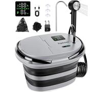 Tipkook Updated 13000mAh 2 in1 Portable Shower with 20L Collapsible Bucket
