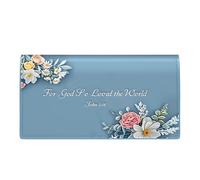 Tipmile Checkbook Covers for Personal Checkbook, PU Leather Checkbook Holder for Women and Men with Elastic Band, Effortless Sophistication, A For God