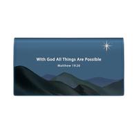 Tipmile Checkbook Covers for Personal Checkbook, PU Leather Checkbook Holder for Women and Men with Elastic Band, Effortless Sophistication, F With God, Modern