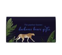 Tipmile Checkbook Covers for Personal Checkbook, PU Leather Checkbook Holder for Women & Men with Elastic Band - Effortless Sophistication, Blue The Panther