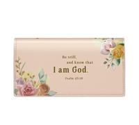 Tipmile Checkbook Covers for Personal Checkbook, PU Leather Checkbook Holder for Women & Men with Elastic Band - Effortless Sophistication, Pink Be Still