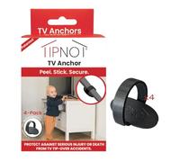 TipNot TV Anchor, No-Drill, Anti-Tip, Adhesive TV Safety Straps - Just Peel & Stick to Childproof and Babyproof Your Home 4-Pack