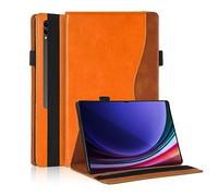 TIPOYOROO Case for Samsung Galaxy S10 Ultra 2024/Tab S9 Ultra 2023/ Tab S8 Ultra 2022 14.6 inch, Business PU Leather with Card Slot Pen Holder Multi-Angle Stand for Model SM-X920/X900/X910-Orange