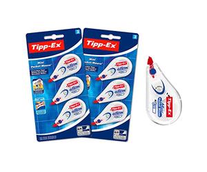 Tipp-Ex BIC Mini Pocket Mouse, Correction Tape, 36m Coverage of Tear-Resistant Tape, Ideal for School and Office, White, 2 Packs of 3