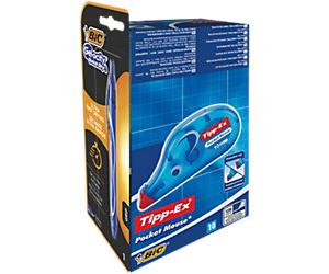 Tipp-Ex Correction Roller Mouse 4.2 mm x 10 m White Pack of 10 + FREE BIC Gelocity Quick Dry