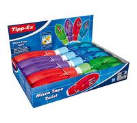 BIC Tipp-Ex Micro Twist Correction Tape P10 - 5mm x 8m, Rotating Cap, Assorted colours - Pack of 10