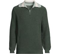 Tipped Collar Half Zip Drifter Jumper lands end Khaki XL