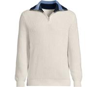 Tipped Collar Half Zip Drifter Jumper lands end Natural L