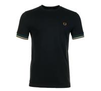 Tipped Cuff Pique T Shirt Black, XXL