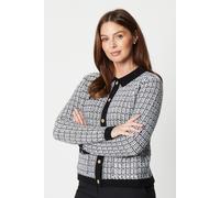 Tipped Edge To Edge Boucle Knitted Jacket Principles Mono 14