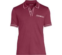 Tipped Supima Polo Shirt With Pocket lands end Burgundy M