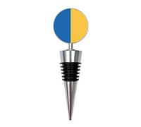 Tipperary County Colours Wine Bottle Stopper | Irish Gaelic Games Gift | Durable Zinc Alloy & Silicone | Personalised Gift for Hurling & Gaelic Football Fans | County Tipperary Barware