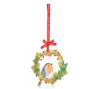 Tipperary Crystal 140561 Robin In Wreath Hanging Decoration - P6301