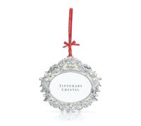 Tipperary Crystal Baby’s First Christmas Pearl Frame Decoration - Elegant Silver Hanging Ornament