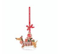Tipperary Crystal Christmas Dog Gem Decoration - Festive Dachshund Ornament with Sparkling Gifts