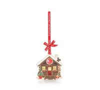 Tipperary Crystal Christmas Log Cabin Gem Decoration - Festive Hanging Ornament with Snow-Covered Detail
