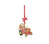 Tipperary Crystal Christmas Tree Decoration, Luxury Hanging Ornament - Perfect for Holiday Décor & Gifting, Santa Tractor Decoration