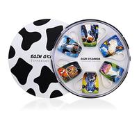 Tipperary Crystal Eoin O'Connor Cafe Range Mugs with Cow Design, Set of 6