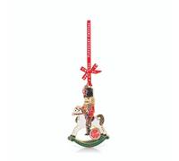 Tipperary Crystal Gems Nutcracker Christmas Tree Decoration - Luxury Enamel Hanging Ornament with Gift Box - Festive Red & Gold Nutcracker Soldier Christmas Bauble for Tree Décor