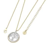 Tipperary Crystal Gold and Silver Floating Tree of Life Pendant Necklace for Women with Sparkling CZ Halo Elegant Symbolic Jewellery Gift