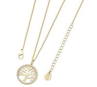 Tipperary Crystal Gold Tree of Life Pendant Necklace for Women with Sparkling CZ Halo Elegant Symbolic Jewellery Gift