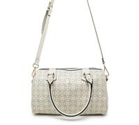 Tipperary Crystal Monogram Barrel Bag Womens Handbag Ivory Luxury Chic Top-Handle Crossbody Bag