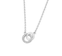Tipperary Crystal Necklace, Silver Polished CZ Circle Pendant for Women & Girls - Luxury Irish Jewellery