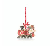 Tipperary Crystal Polar Express Gem Christmas Decoration - Festive Red Train Ornament with Sparkling Crystals