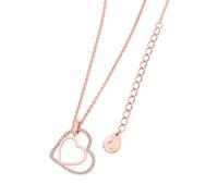 Tipperary Crystal Rose Gold Floating Heart Pendant Necklace for Women with Sparkling CZ Accents Elegant Symbolic Jewellery Gift