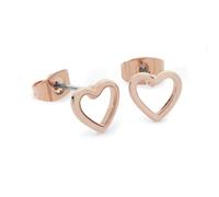 Tipperary Crystal Rose Gold Open Heart Stud Earrings for Women with Sparkling Detail Elegant Romantic Jewellery Gift