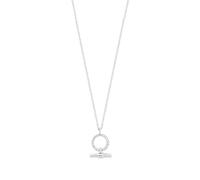 Tipperary Crystal Silver CZ Set Circle & Bar Pendant - Elegant Everyday Necklace with Sparkling Detail