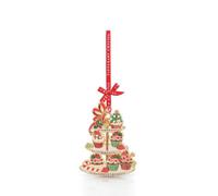 Tipperary Crystal Sparkle Cake Stand Hanging Decoration - Metal Star Ornament With Red Ribbon, Gift Box