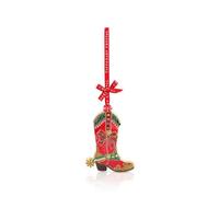 Tipperary Crystal Sparkle Collection Cowboy Boot Hanging Ornament With Red Ribbon, Star Gift Box