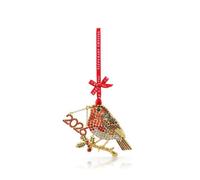 Tipperary Crystal Sparkle Collection Robin 2026 Hanging Decoration, Metal Ornament With Red Ribbon, Gift Box Included