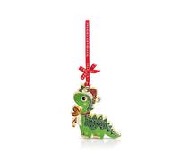 Tipperary Crystal Sparkle Dinosaur Hanging Decoration - Metal Ornament With Red Ribbon And Star Gift Box