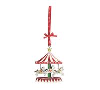 Tipperary Crystal Sparkling Carousel Christmas Ornament - Festive Hanging Decoration with Vintage Horse Carousel Design