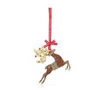 Tipperary Crystal Sparkling Christmas Reindeer Ornament - Elegant Festive Hanging Decoration with Crystal Accents