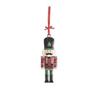 Tipperary Crystal Sparkling Nutcracker Soldier Christmas Decoration - Festive Hanging Ornament with Red and Green Enamel Detail