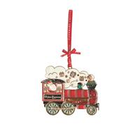 Tipperary Crystal Sparkling Polar Express Train Christmas Decoration - Festive Hanging Ornament with Santa and Gift Detailing