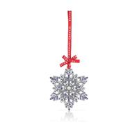 Tipperary Crystal Sparkling Snowflake Christmas Hanging Ornament - Decorative Silver Tree Decoration with Crystals